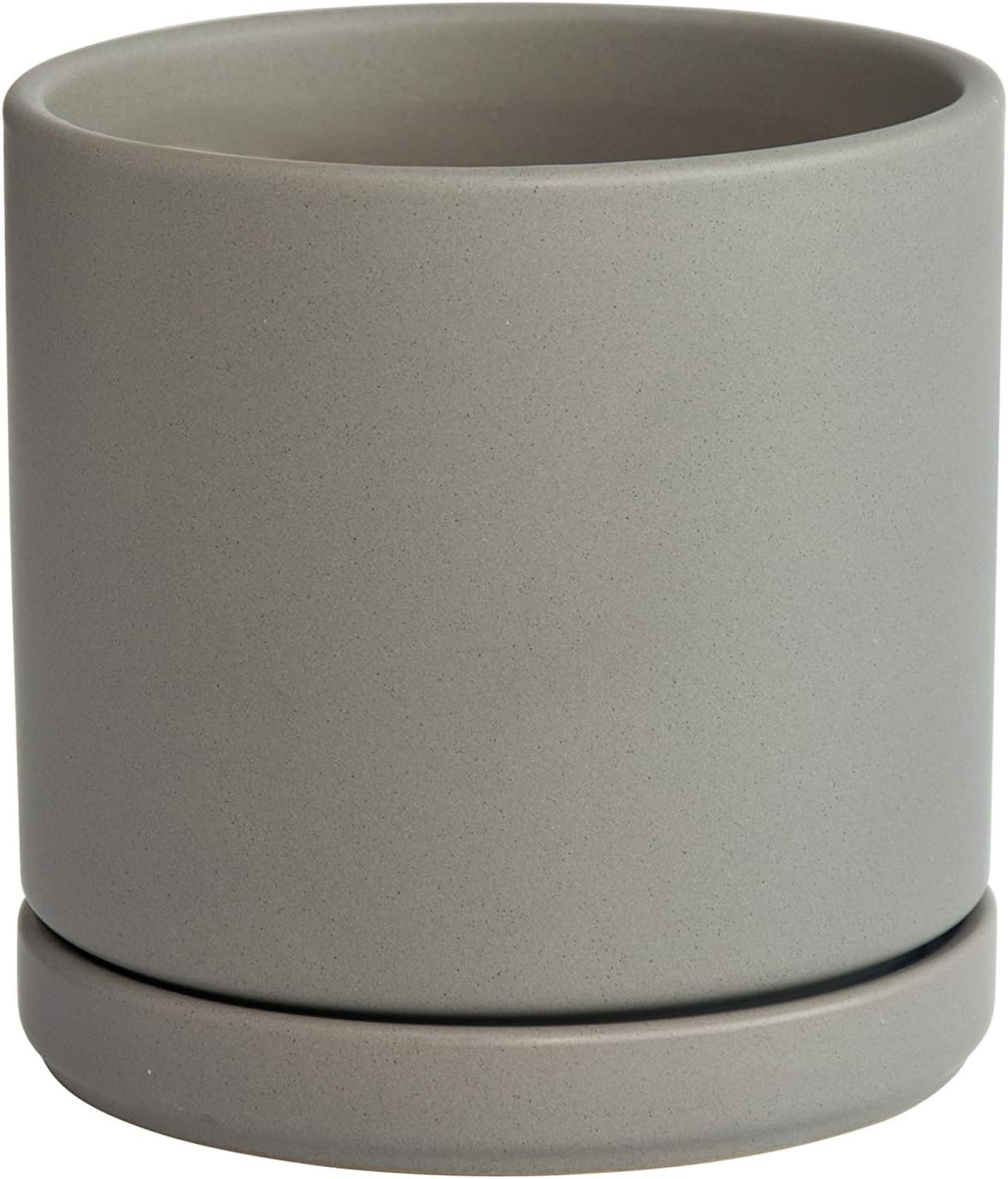 D'vine Dev 4.7 Inch Ceramic Planter Pot with Drainage Hole and Saucer, Indoor Cylinder Round Planter Pot, Teal, 94-O-B-9