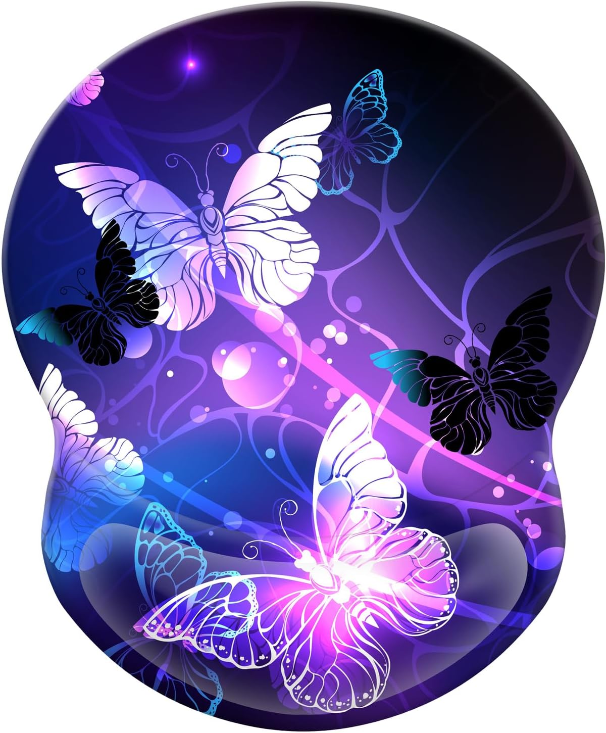 Wrist Support Mouse Pad Anti Slip Rubber Wrist Rest Mousepad 9in X 8in Small Desktop Notebook Mouse Mat for Working and Gaming (M-Pink Floral)