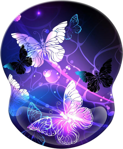Wrist Support Mouse Pad Anti Slip Rubber Wrist Rest Mousepad 9in X 8in Small Desktop Notebook Mouse Mat for Working and Gaming (M-Pink Floral)