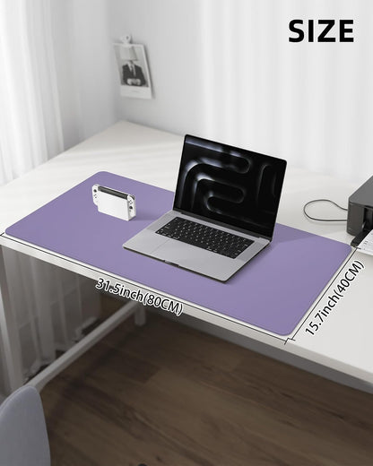 AFIING Large Desk Mat 55" x 24" - PU Leather Desk Pad Protector, Waterproof Non-Slip Extended Mouse Pad for Office Desk, Keyboard, Laptop and Home Workspace (Black)