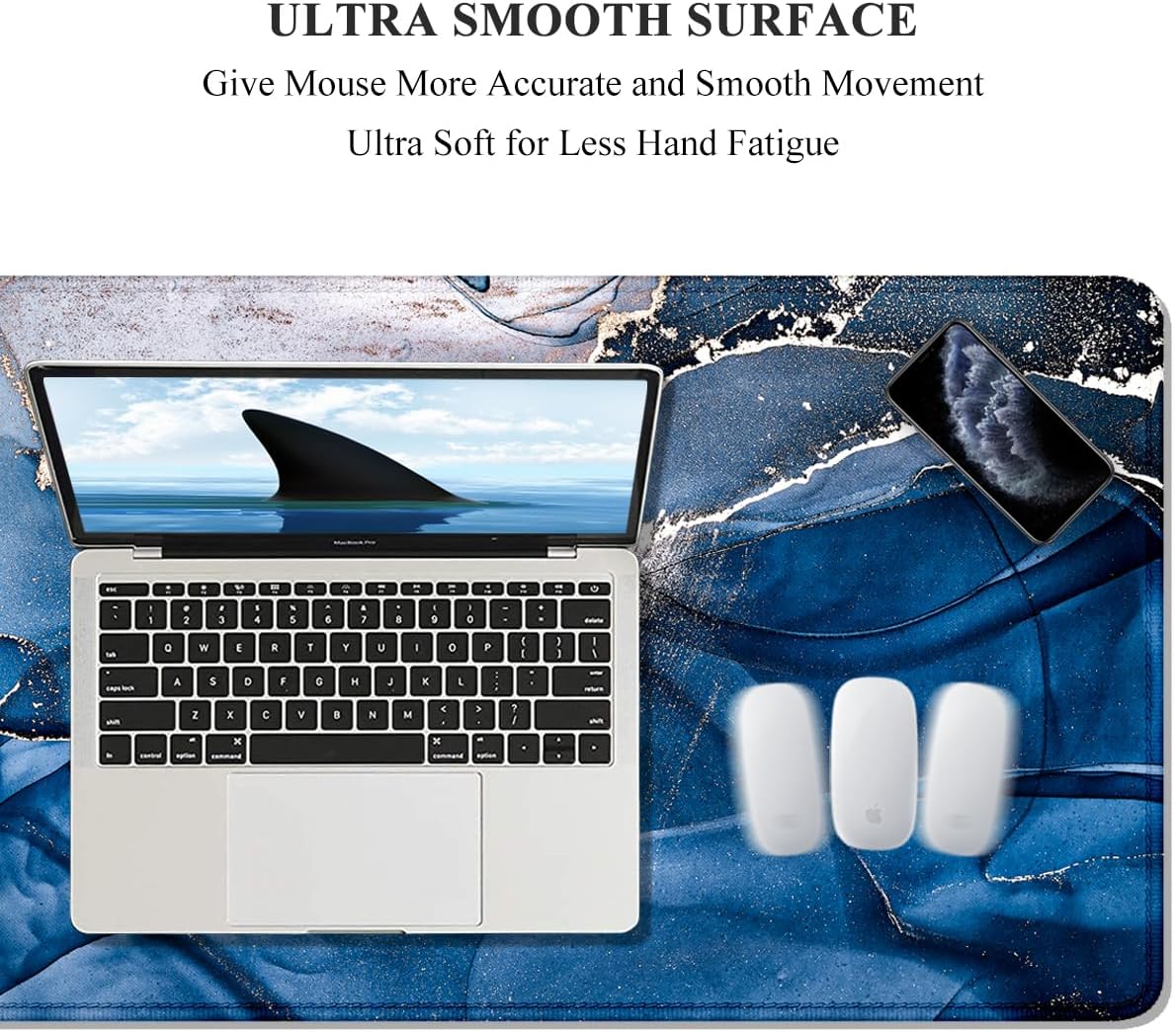 Auhoahsil Desk Mat, Ultra Large Mouse Pad, XXL Gaming Mousepad, Green Tropical Leaves Deskpad, Big Extended Full Size Mouse Pad, Desktop Desk Matt for Keyboard, Laptop & Computer, 35.5 x 15.7 in - Colors A