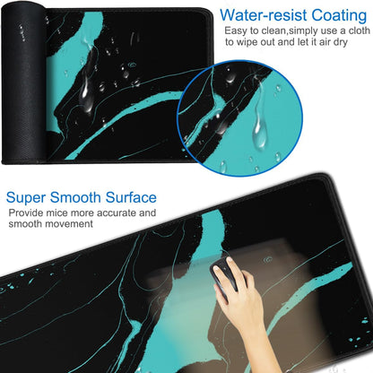 Large Gaming Mouse Pad, 31.5x15.7 inch Large Extended Computer Keyboard Mouse Mat, Water Resist Non-Slip Mousepad Rubber Base Long XXL Desk Mouse Pad for Work & Gaming, Office & Home, Black