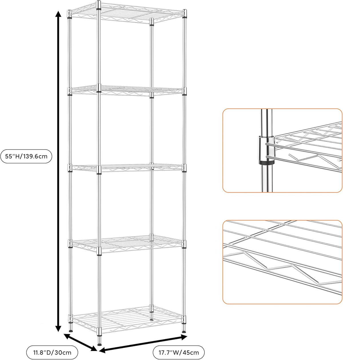 M MZG 450 lbs Steel Storage Shelving 3-Tier Utility Shelving Unit Steel Organizer Wire Rack for Home,Kitchen,Office (11.8" D x 17.7" W x 26.3" H) - Colors B