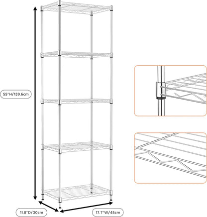M MZG 450 lbs Steel Storage Shelving 3-Tier Utility Shelving Unit Steel Organizer Wire Rack for Home,Kitchen,Office (11.8" D x 17.7" W x 26.3" H) - Colors B