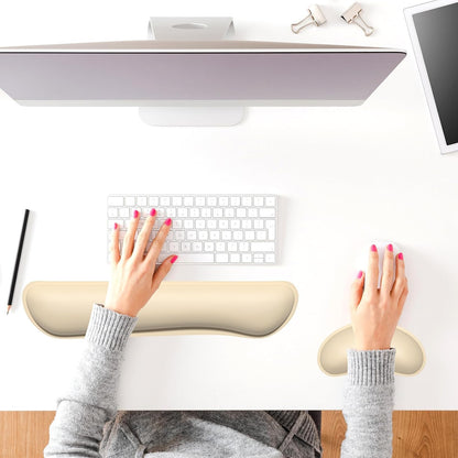 Mouse Wrist Rest, Ergonomic Memory Foam Mouse Wrist for Computer Desk Mats Support, PU Leather Hand Rest Pad Cushion for Gaming, Laptop, Men, Women, Pain Relief & Easy Typing, Black