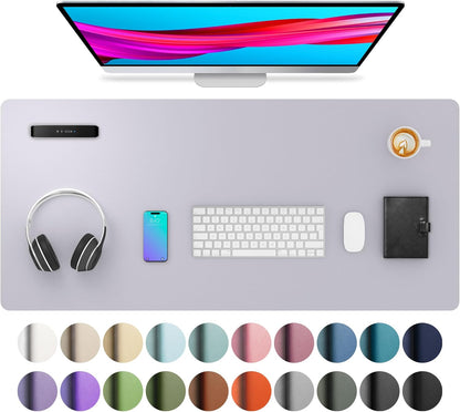 Aothia Leather Office Desk Pad Protector, Non-Slip PU Leather Desk Blotter, Waterproof Laptop Writing Mouse Pad for Office and Home, Black, 31.5" x 15.7" - Colors B