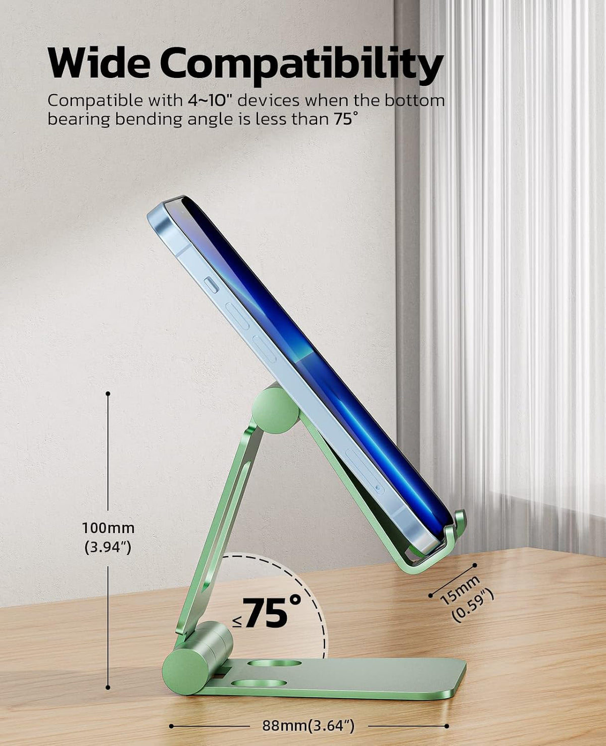 Nulaxy Dual Folding Cell Phone Stand, Fully Adjustable Foldable Desktop Phone Holder Cradle Dock Compatible with iPhone 17 16 15 14 13 12 11 Pro Max Xs Xr X 8, Nintendo Switch, All Phones - Purple