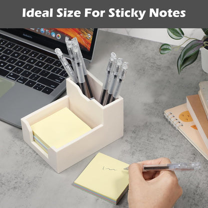 Black Sticky Note Holder, Silicone Memo Holder with Pen or Card Slots, Sticky Note Dispenser, Fits 3x3 Inches Sticky Notes