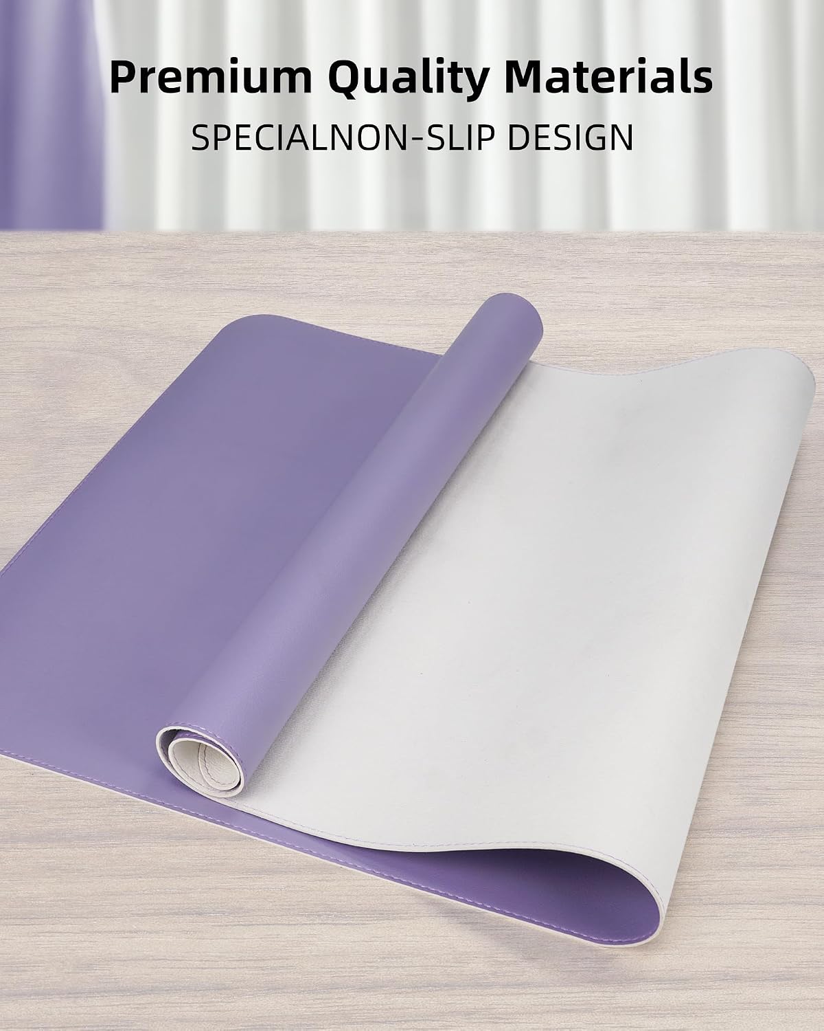 AFIING Large Desk Mat 55" x 24" - PU Leather Desk Pad Protector, Waterproof Non-Slip Extended Mouse Pad for Office Desk, Keyboard, Laptop and Home Workspace (Black)