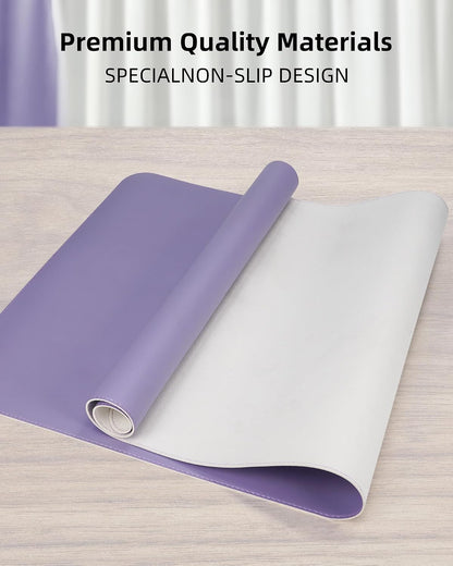 AFIING Large Desk Mat 55" x 24" - PU Leather Desk Pad Protector, Waterproof Non-Slip Extended Mouse Pad for Office Desk, Keyboard, Laptop and Home Workspace (Black)