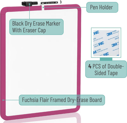 Dry Erase Board, 14” x 11”, White Frame