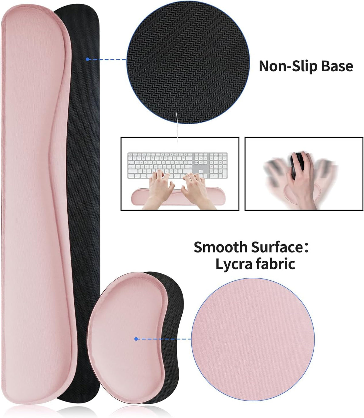 Bloss Leather Desk Pad and Keyboard Wrist Rest, Large Mouse Pad + Keyboard Pad+Mouse Wrist Support, Non-Slip Desk Mat Protector for Office, Home(31.5×15.7 Inches,Beige) - Colors B