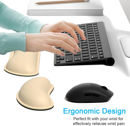 Mouse Wrist Rest, Ergonomic Memory Foam Mouse Wrist for Computer Desk Mats Support, PU Leather Hand Rest Pad Cushion for Gaming, Laptop, Men, Women, Pain Relief & Easy Typing, Black