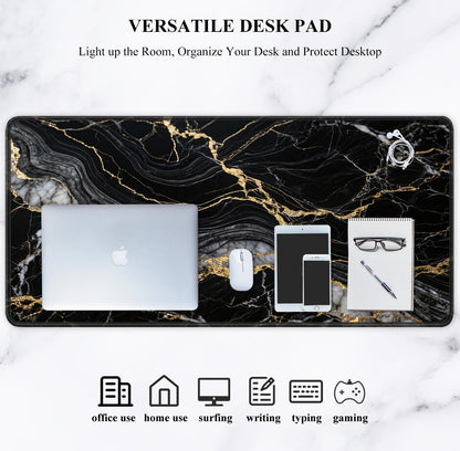 Auhoahsil Desk Mat, Ultra Large Mouse Pad, XXL Gaming Mousepad, Green Tropical Leaves Deskpad, Big Extended Full Size Mouse Pad, Desktop Desk Matt for Keyboard, Laptop & Computer, 35.5 x 15.7 in - Colors A