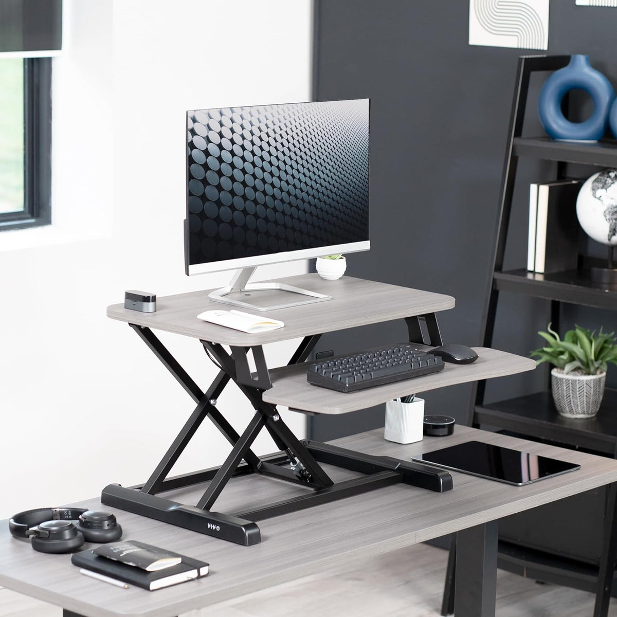 Black 32 in Standing Desk Converter, DESK-V000K