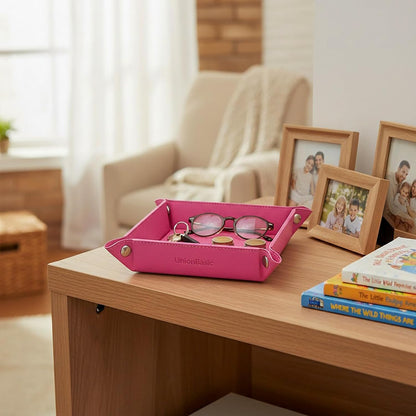 Small Valet Tray, Jewelry Tray for Rings Watches Earrings, Entryway Catchall Caddy for Coins Keys Change, Nightstand Bedside Valet Holder, Trays for Electronic Gadgets, Beige - Colors A