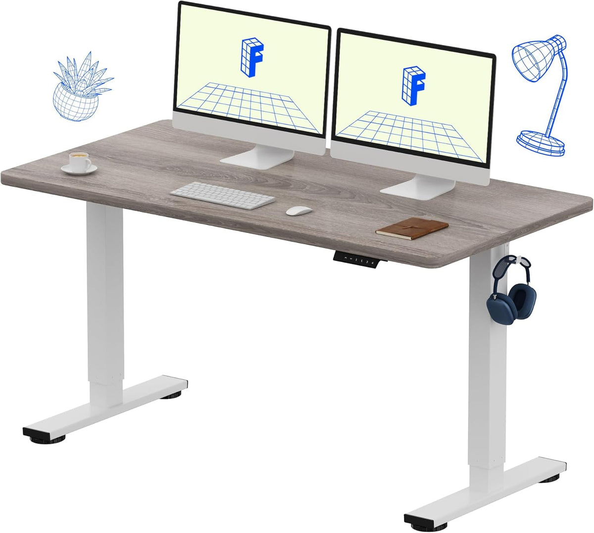 EN1 48"x24" One-Piece Standing Desk, White
