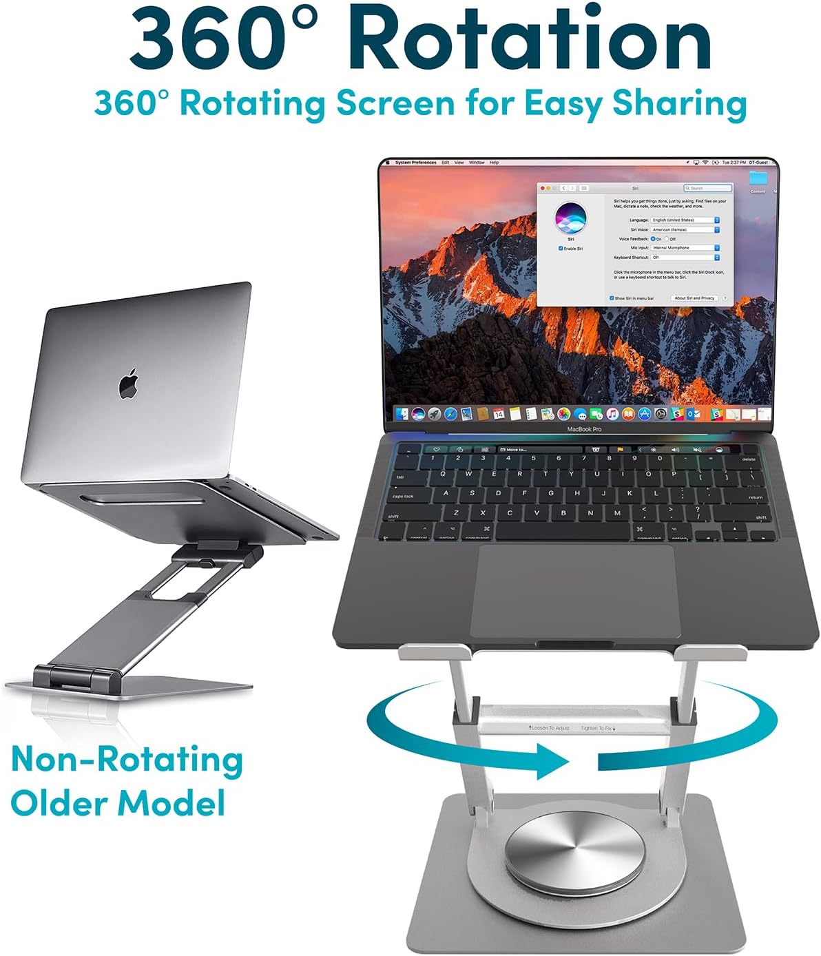 Lifelong Ergonomic Adjustable Laptop Stand for Desk, Extra Tall 20” Height Aluminum Laptop Riser, Portable Foldable Computer Stand, Fits 10-17” Laptops for Office Meetings, Teamwork & Desk Setup