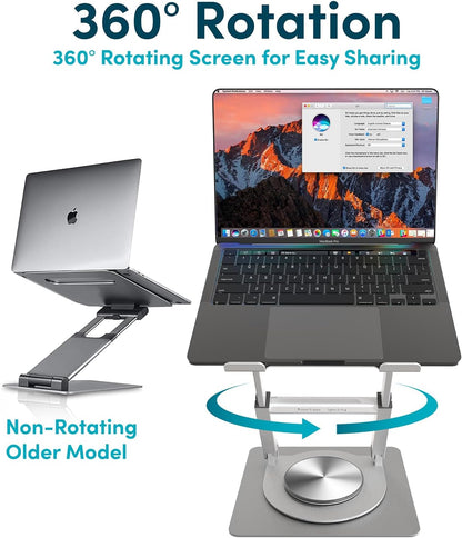 Lifelong Ergonomic Adjustable Laptop Stand for Desk, Extra Tall 20” Height Aluminum Laptop Riser, Portable Foldable Computer Stand, Fits 10-17” Laptops for Office Meetings, Teamwork & Desk Setup