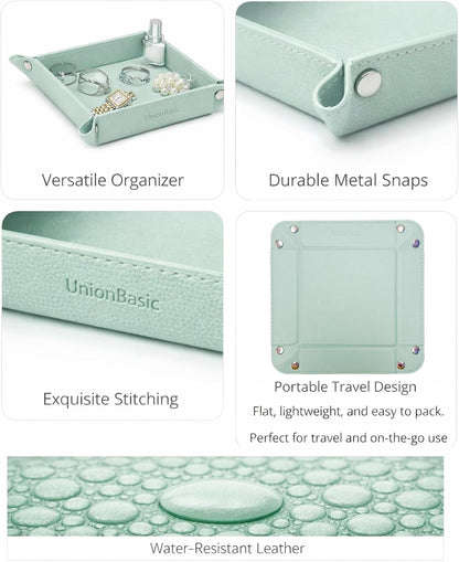 Small Valet Tray, Jewelry Tray for Rings Watches Earrings, Entryway Catchall Caddy for Coins Keys Change, Nightstand Bedside Valet Holder, Trays for Electronic Gadgets, Beige - Colors A