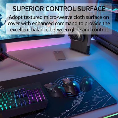 KTRIO Large Gaming Mouse Pad Desk Mat for Gamer, 31.5" x 11.8", Black, XL | Extended Size Design, Superior Micro-Weave Cloth, Non-Slip Rubber Base, Durable Stitched Edges, Water-Resistant Coating