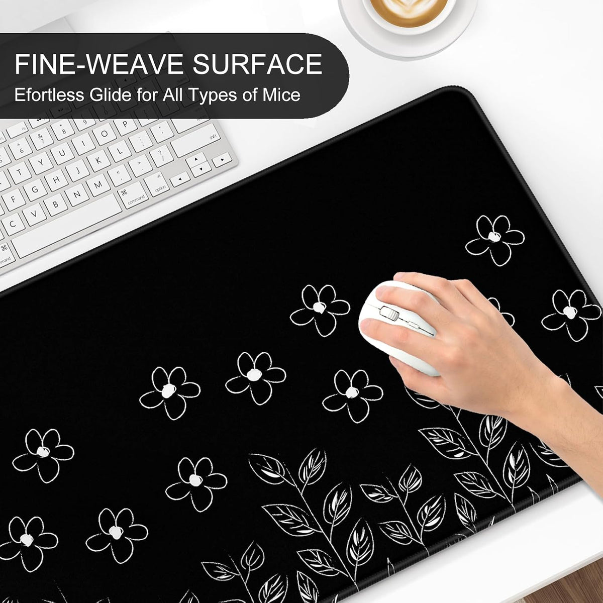 Auhoahsil Desk Mat, Ultra Large Mouse Pad, XXL Gaming Mousepad, Green Tropical Leaves Deskpad, Big Extended Full Size Mouse Pad, Desktop Desk Matt for Keyboard, Laptop & Computer, 35.5 x 15.7 in - Colors B