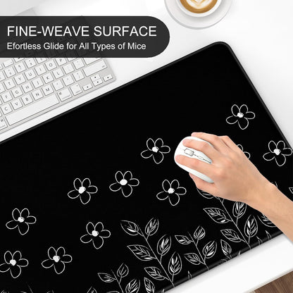 Auhoahsil Desk Mat, Ultra Large Mouse Pad, XXL Gaming Mousepad, Green Tropical Leaves Deskpad, Big Extended Full Size Mouse Pad, Desktop Desk Matt for Keyboard, Laptop & Computer, 35.5 x 15.7 in - Colors B