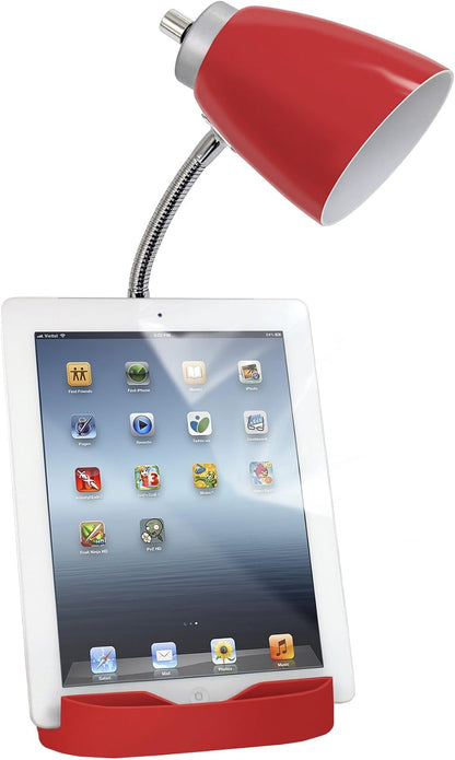 Limelights LD1056-BLK Desk Lamp Organizer with iPad Tablet Book Stand and USB Charging Port, Black