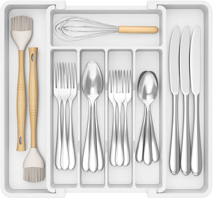 Expandable Silverware Drawer Organizer, Kitchen Utensil Tray