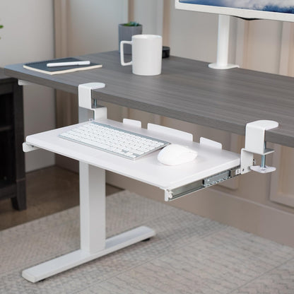 VIVO Extra Long Clamp-on Computer Keyboard and Mouse Under Desk Slider Tray, 34 x 11 inch Pull Out Platform Drawer, Black, MOUNT-KB15EB