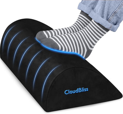 Foot Rest for Under Desk at Work,Office Desk Accessories with Soft Foam and Washable Removable Cover, Foot Stool for Office, Car, Home to Foot Support and Relax Ankles, Black