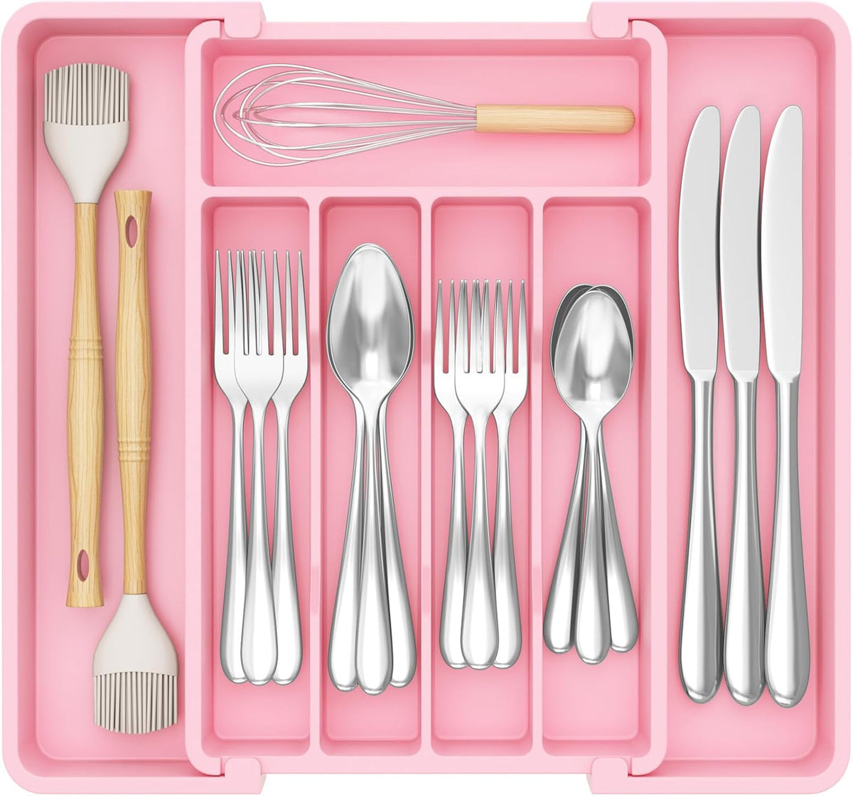 Expandable Silverware Drawer Organizer, Kitchen Utensil Tray