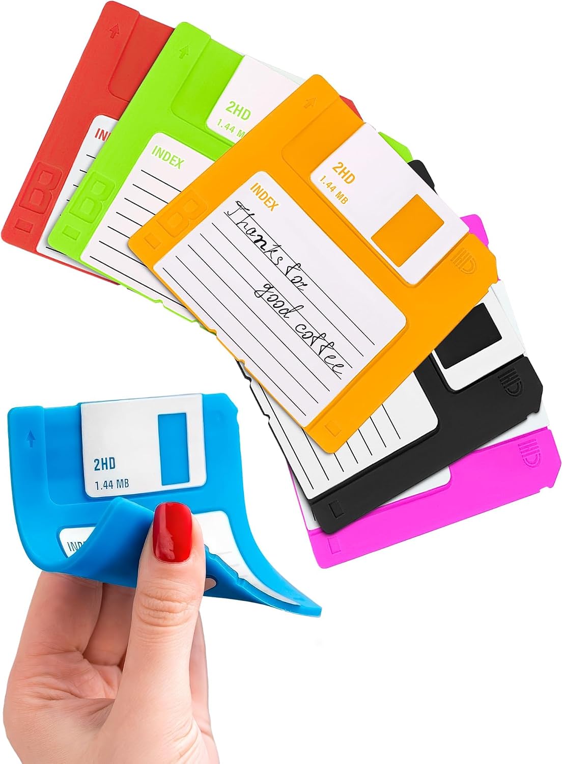 6 Pcs Retro Floppy Coaster for Desk, 3.54"x3.54", Non-Slip Silicone