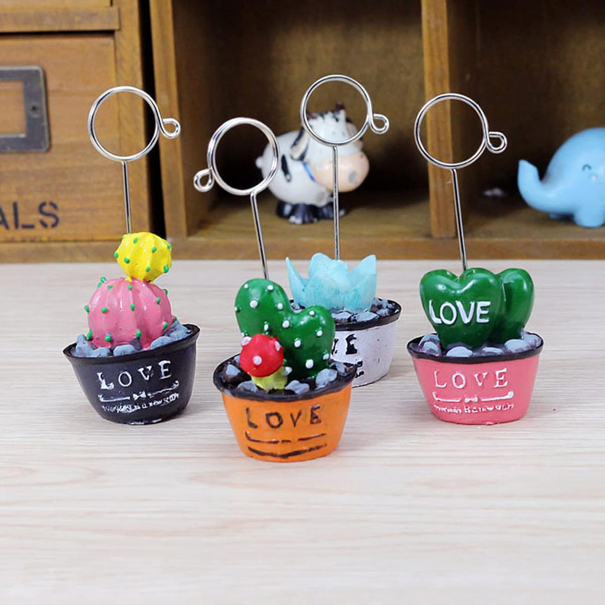 6 pcs Cute Flower Table Card Memo Holder Stand, Table Photo Display Clip Stand for Monmory Photo Picture Memo Cards Paper Note Postcards Wedding Number Card Display