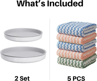 18 Pack Microfiber Cleaning Cloth, Kitchen Towels for Dish Drying Washing, Absorbent Streak Free Lint Free Rags for Cleaning, Reusable and Washable Towels - 10" x 10"