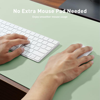 Aothia Leather Office Desk Pad Protector, Non-Slip PU Leather Desk Blotter, Waterproof Laptop Writing Mouse Pad for Office and Home, Black, 31.5" x 15.7" - Colors A