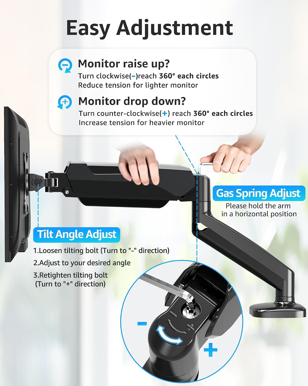 Dual Monitor Stand fits up to 32 inch, 4.4-19.8 lbs Computer Screens, Dual Monitor Desk Mount Height Adjustable, Monitor Arms for 2 Monitors, Home Office VESA Mounts, Freelift White