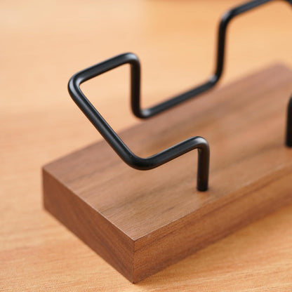 Business Card Holder for Desk, Modern Card Organizers and Office Desk Accessories for Men and Women (Walnut Golden)