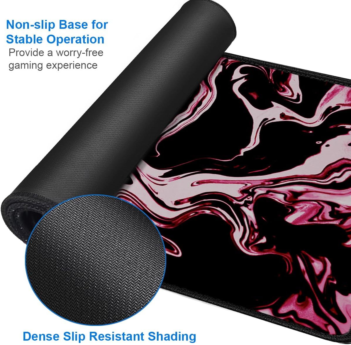 Large Gaming Mouse Pad, 31.5x15.7 inch Large Extended Computer Keyboard Mouse Mat, Water Resist Non-Slip Mousepad Rubber Base Long XXL Desk Mouse Pad for Work & Gaming, Office & Home, Black