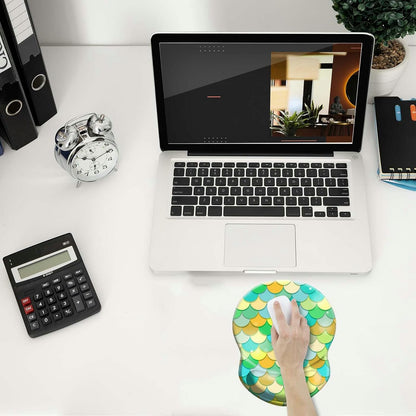Wrist Support Mouse Pad Anti Slip Rubber Wrist Rest Mousepad 9in X 8in Small Desktop Notebook Mouse Mat for Working and Gaming (M-Pink Floral)