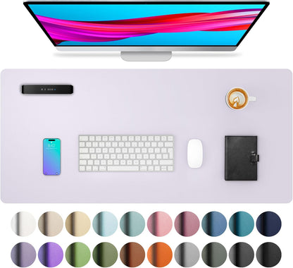 Aothia Leather Office Desk Pad Protector, Non-Slip PU Leather Desk Blotter, Waterproof Laptop Writing Mouse Pad for Office and Home, Black, 31.5" x 15.7" - Colors A