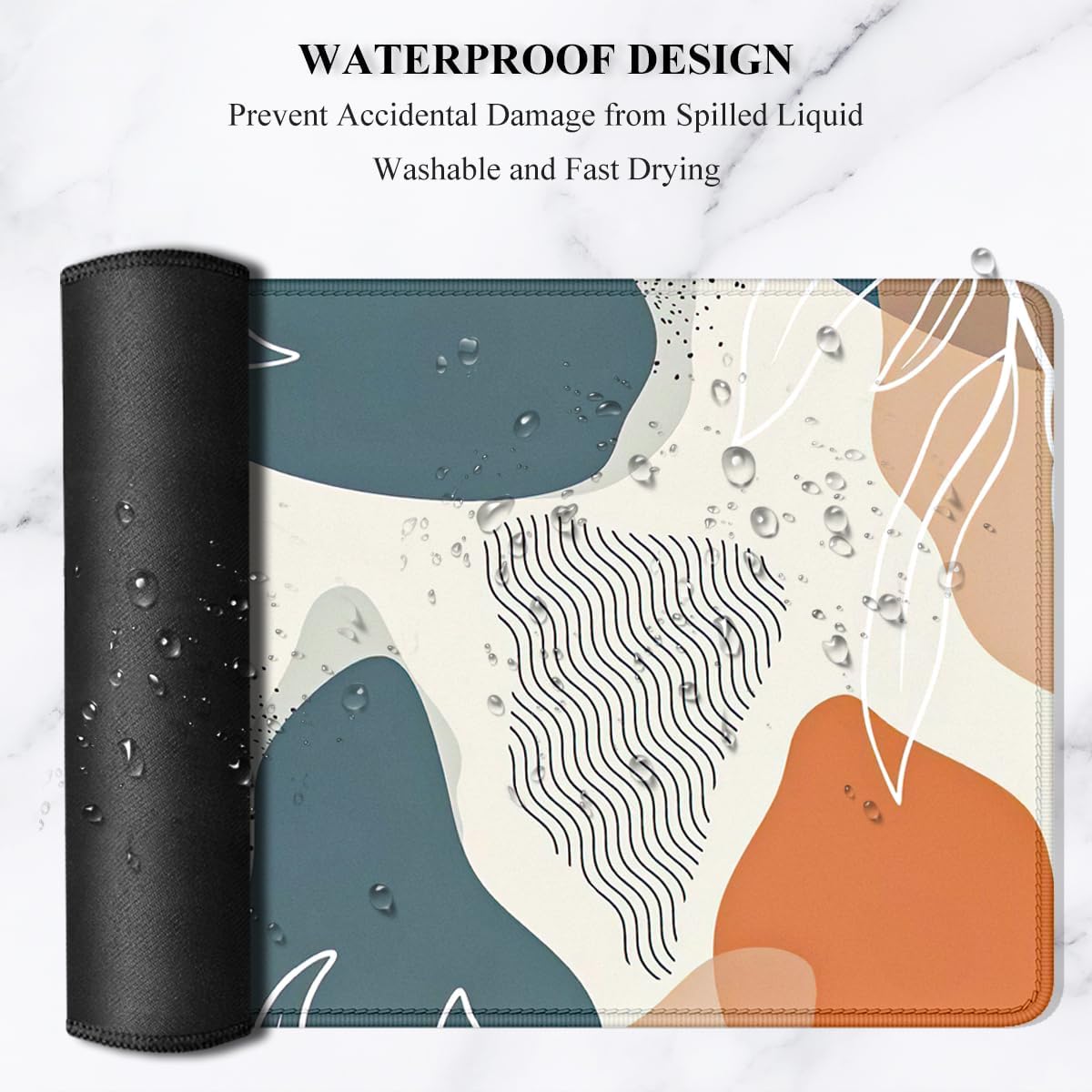 Auhoahsil Desk Mat, Ultra Large Mouse Pad, XXL Gaming Mousepad, Green Tropical Leaves Deskpad, Big Extended Full Size Mouse Pad, Desktop Desk Matt for Keyboard, Laptop & Computer, 35.5 x 15.7 in - Colors A
