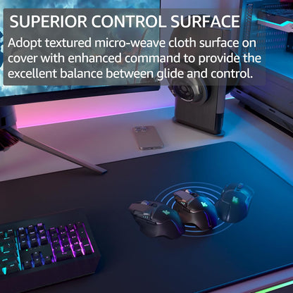 KTRIO Large Gaming Mouse Pad Desk Mat for Gamer, 31.5" x 11.8", Black, XL | Extended Size Design, Superior Micro-Weave Cloth, Non-Slip Rubber Base, Durable Stitched Edges, Water-Resistant Coating