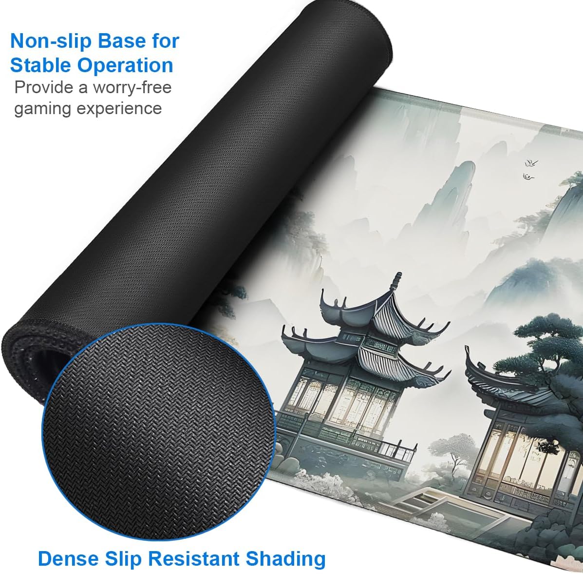 Large Gaming Mouse Pad, 31.5x15.7 inch Large Extended Computer Keyboard Mouse Mat, Water Resist Non-Slip Mousepad Rubber Base Long XXL Desk Mouse Pad for Work & Gaming, Office & Home, Black