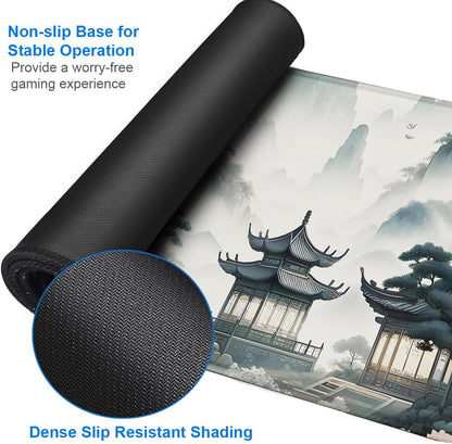 Large Gaming Mouse Pad, 31.5x15.7 inch Large Extended Computer Keyboard Mouse Mat, Water Resist Non-Slip Mousepad Rubber Base Long XXL Desk Mouse Pad for Work & Gaming, Office & Home, Black