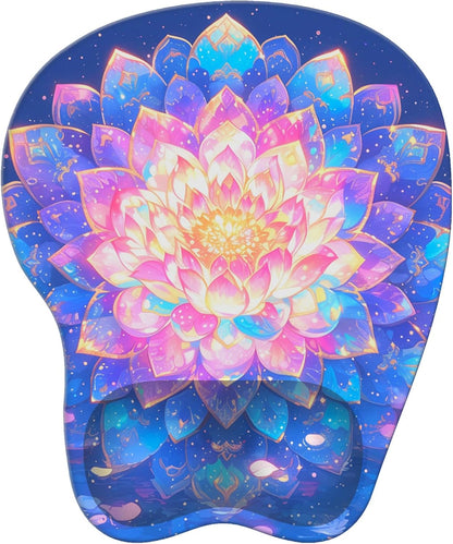 Wrist Support Mouse Pad Anti Slip Rubber Wrist Rest Mousepad 9in X 8in Small Desktop Notebook Mouse Mat for Working and Gaming (M-Pink Floral)