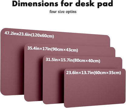 Double-Sided Desk Pad, 31.5"x15.7"Leather Desk Mat, Eco Cork Desk Pad Protector,Large Mouse Pad,Waterproof Desk Blotter for Office/Home(Coffee)