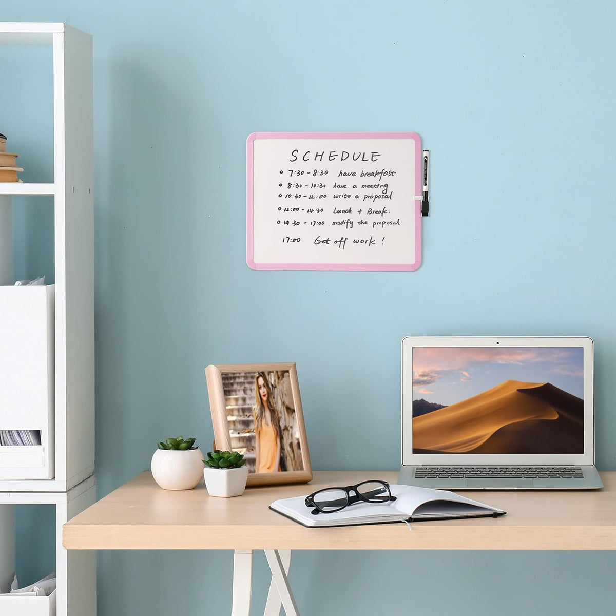 Dry Erase Board, 14” x 11”, White Frame