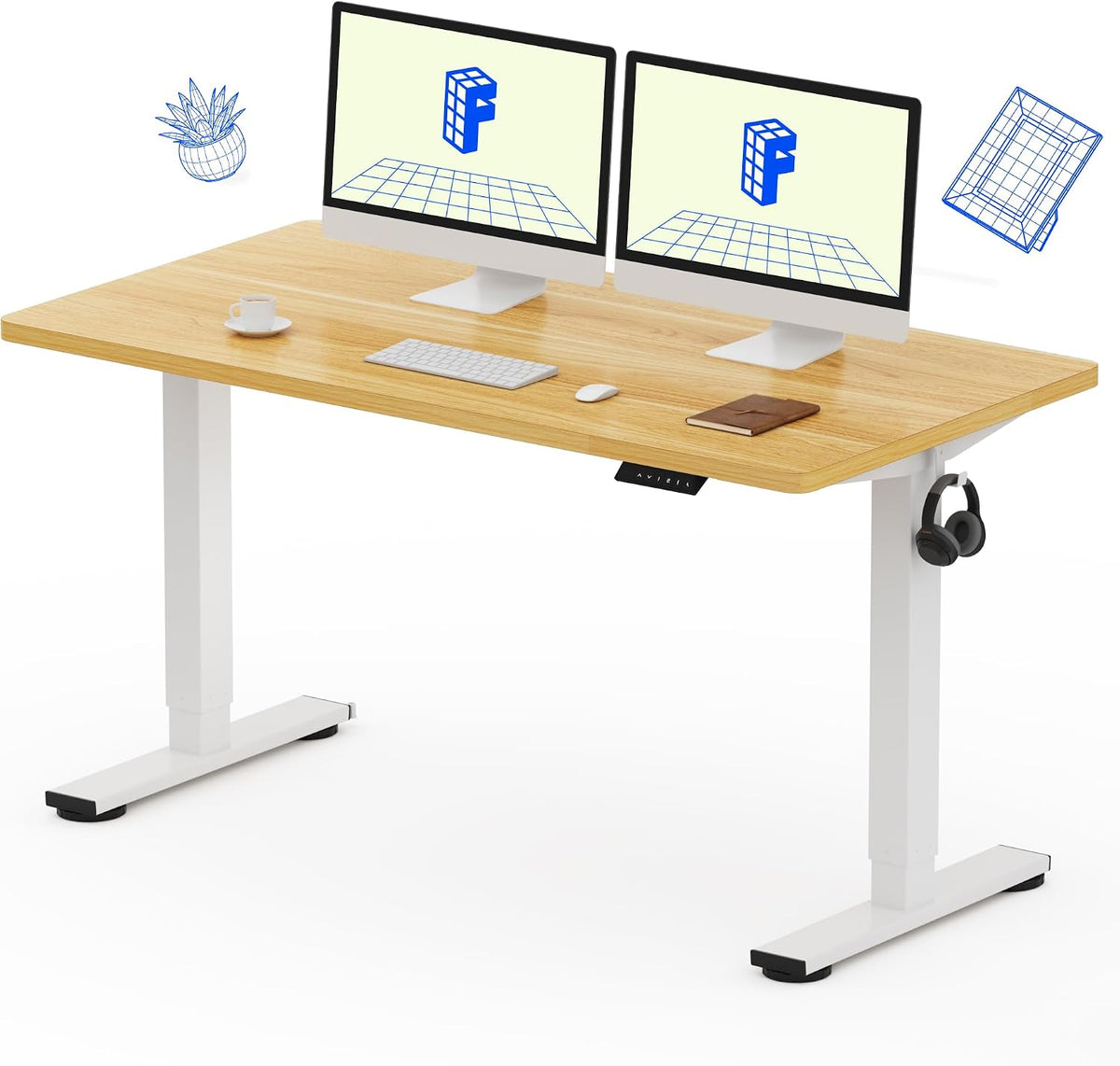 EN1 48"x24" One-Piece Standing Desk, White