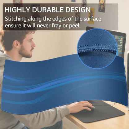 KTRIO Large Gaming Mouse Pad Desk Mat for Gamer, 31.5" x 11.8", Black, XL | Extended Size Design, Superior Micro-Weave Cloth, Non-Slip Rubber Base, Durable Stitched Edges, Water-Resistant Coating